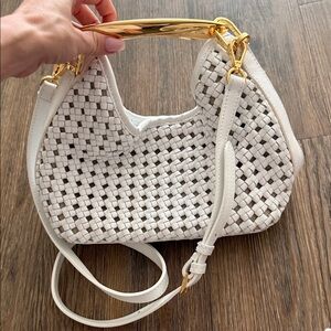 Elegant White Woven Handbag